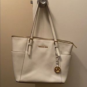 Michael Kors White leather tote